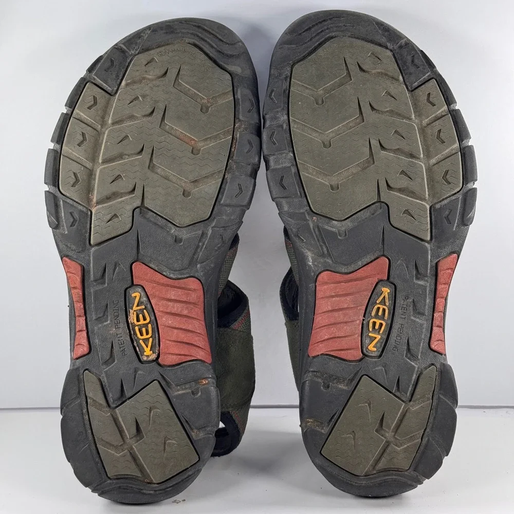 Keen Newport H2 Mens Hiking Sandals Olive Green Black Red Size 11.5 Waterproof
